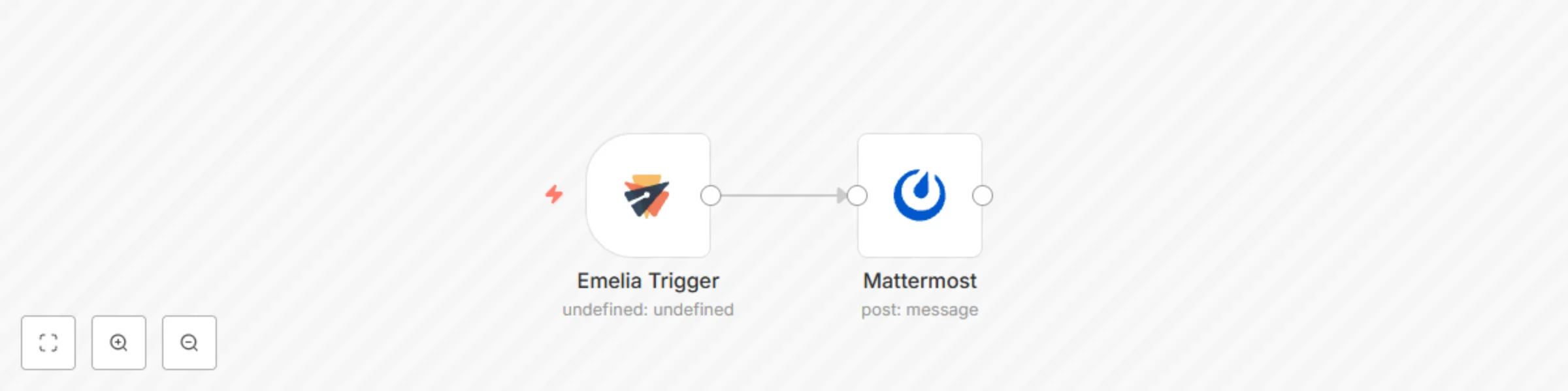 Workflow preview: Send a message on Mattermost when you get a reply in Emelia