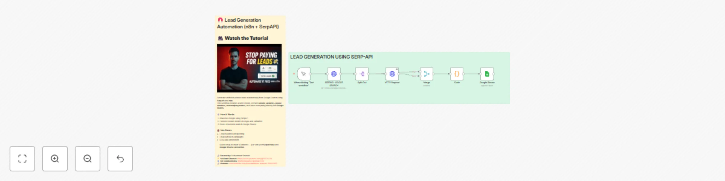 Workflow preview: Automate business lead generation with SerpAPI and Google Sheets