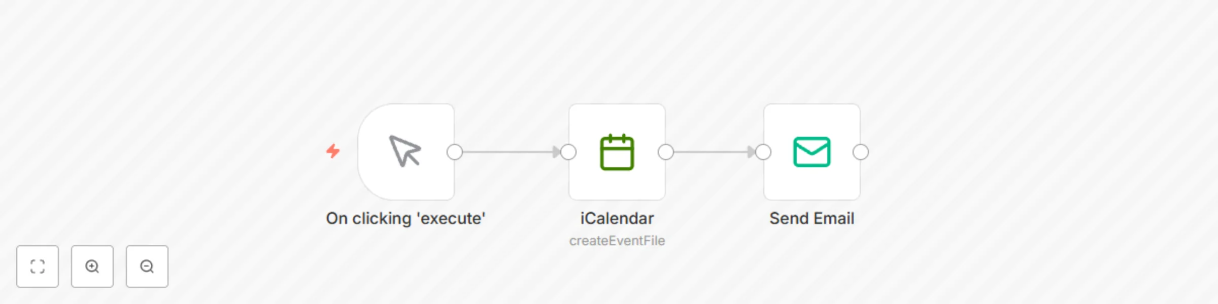 Workflow preview: Create an event file and send it as an email attachment