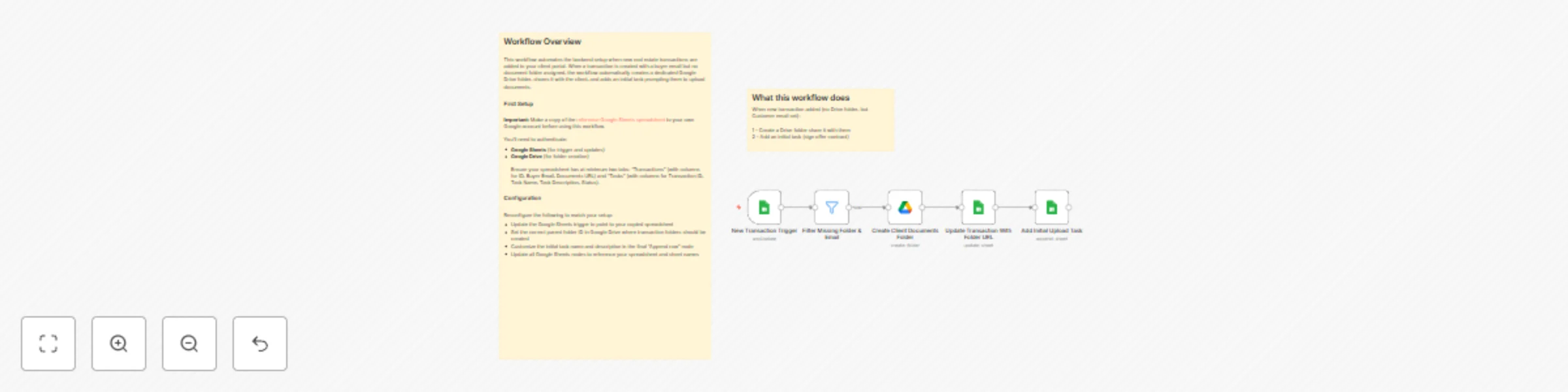 Workflow preview: Automate real estate client folder creation with Google Sheets and Drive