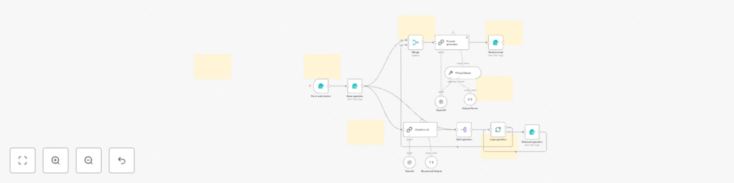 Workflow preview: Interactive structured prompt builder with GPT-4.1-mini and guided questions