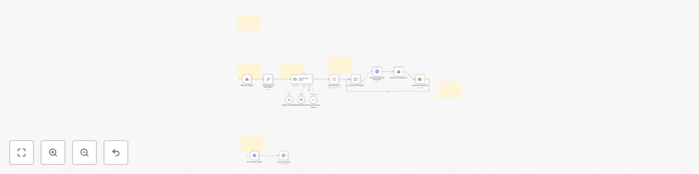 Workflow preview: Translate English scripts to multilingual audio with GPT-4 and ElevenLabs
