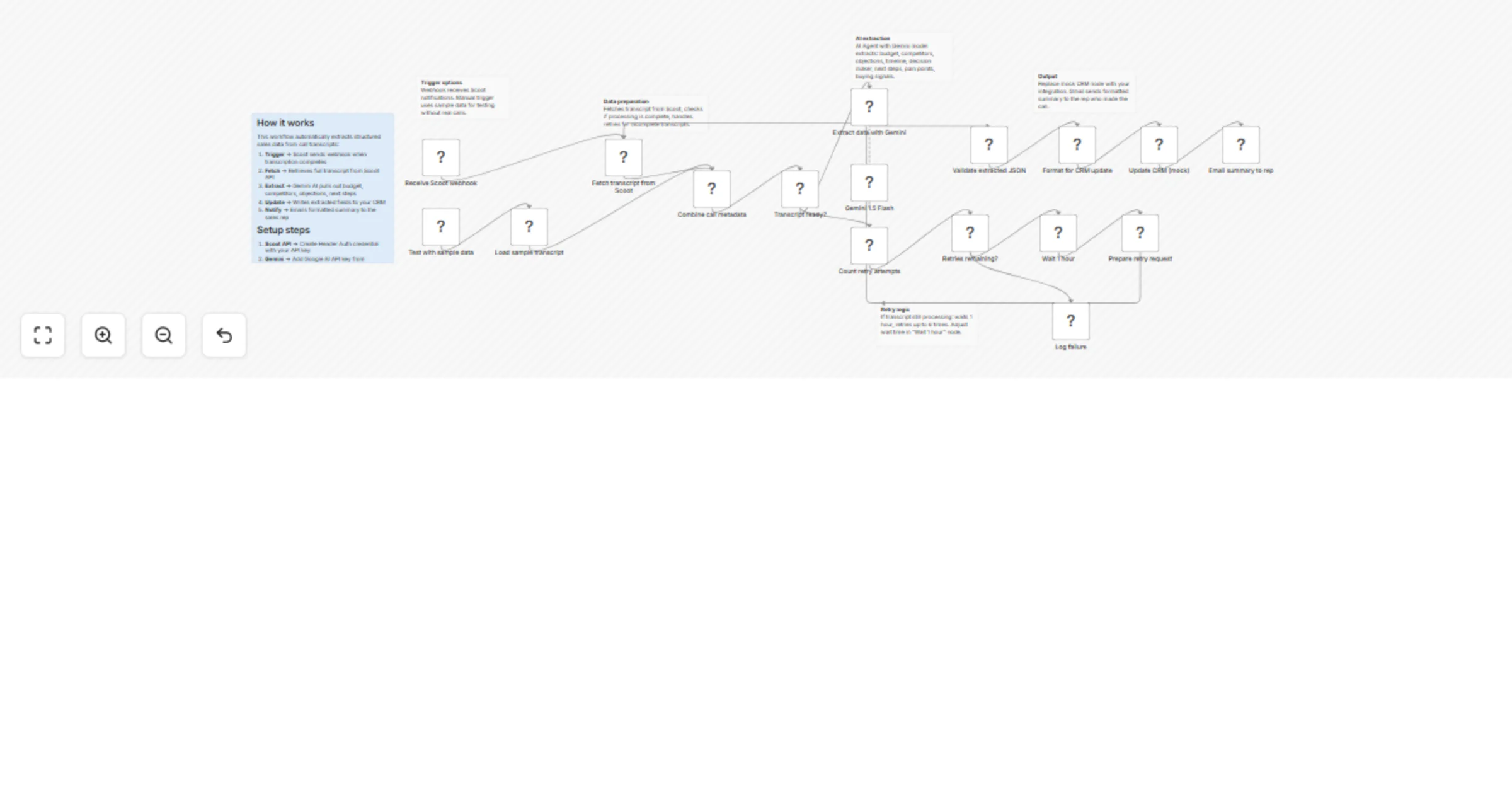 Extract sales insights from Scoot call transcripts using Gemini preview