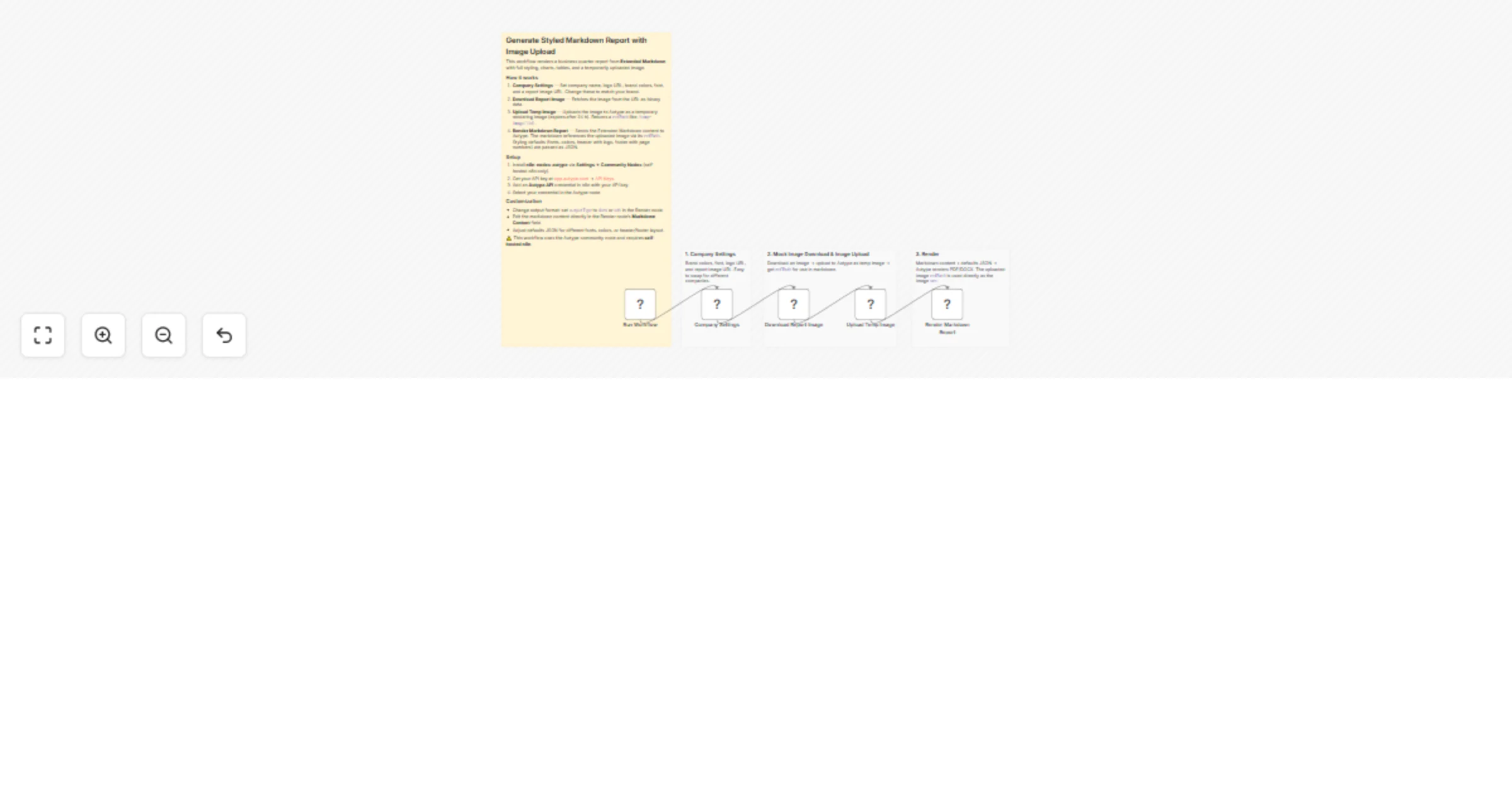 Workflow preview: Generate styled PDF or DOCX business reports from Markdown with Autype