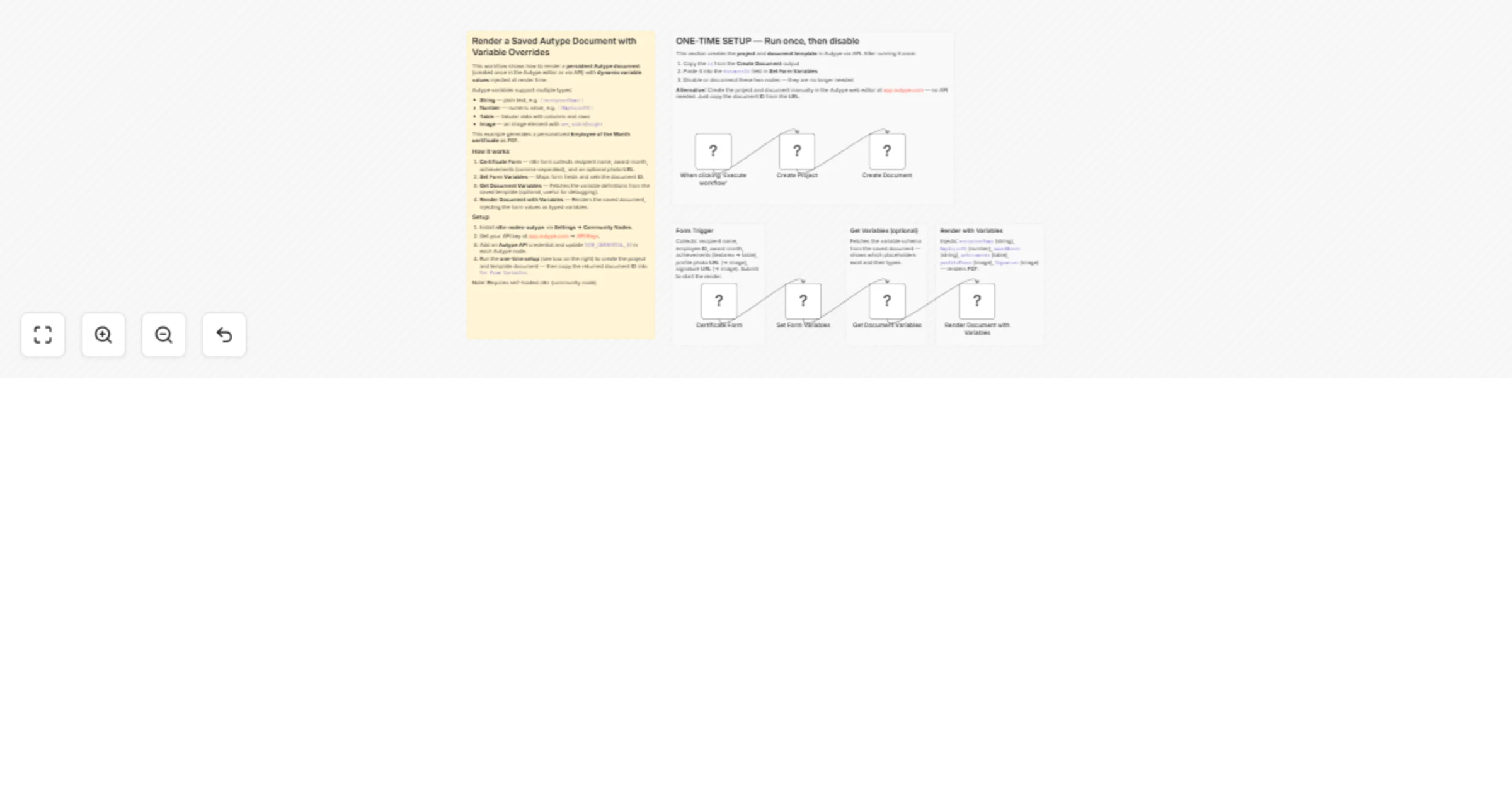Generate documents from saved templates and variables using Autype preview