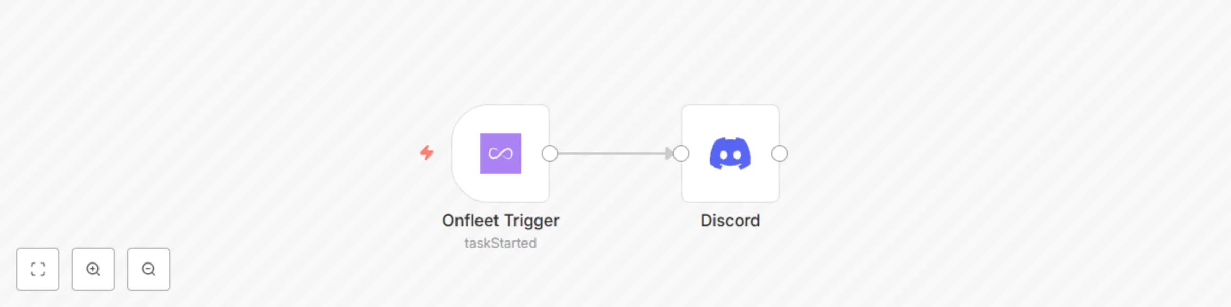 Workflow preview: Send a Discord message when a certain Onfleet event happens