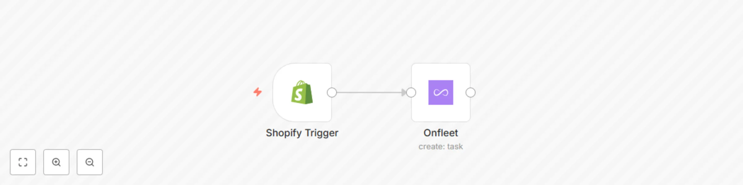 Workflow preview: Create a Onfleet task for a new Shopify fulfilment