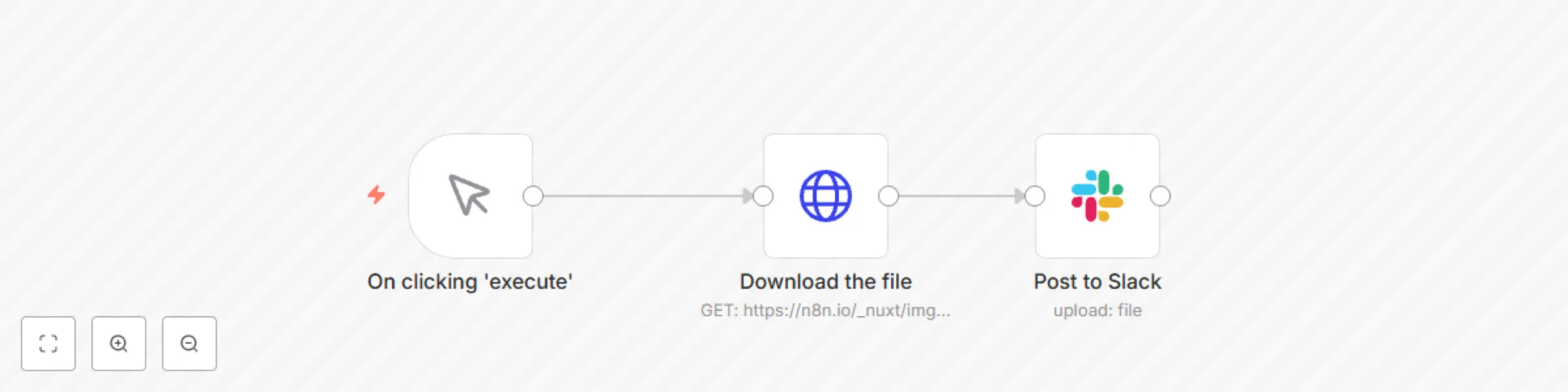 Workflow preview: Uploading a file to a Slack channel
