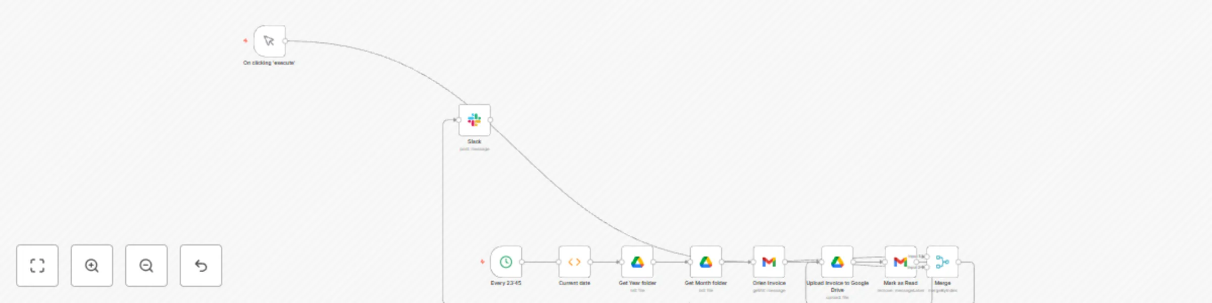 Workflow preview: Upload invoices from Gmail to Google Drive