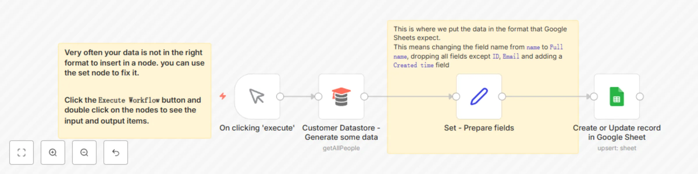 Workflow preview: Preparing data to be sent to a service