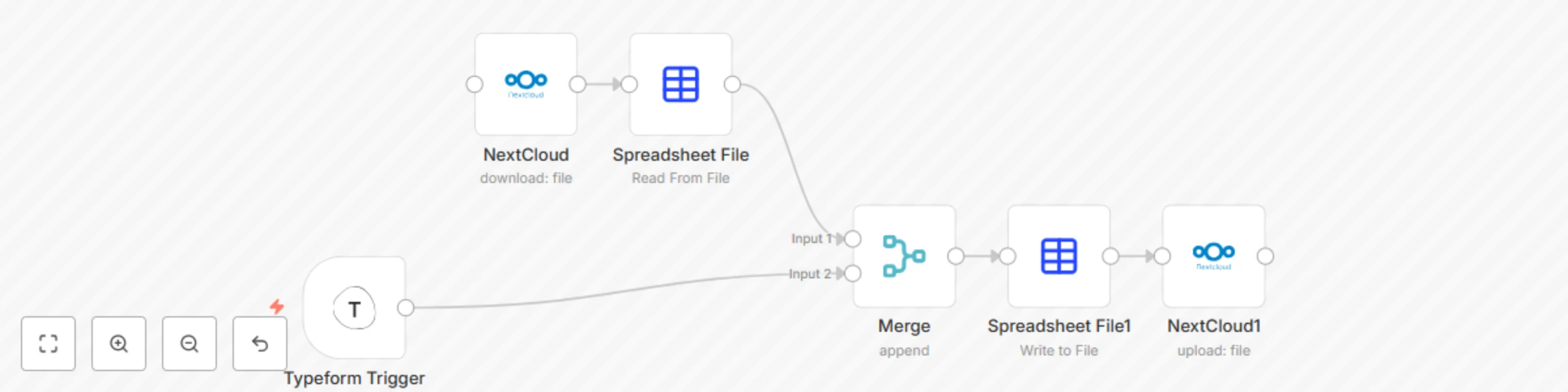 Workflow preview: Convert Typeform data into spreadsheet