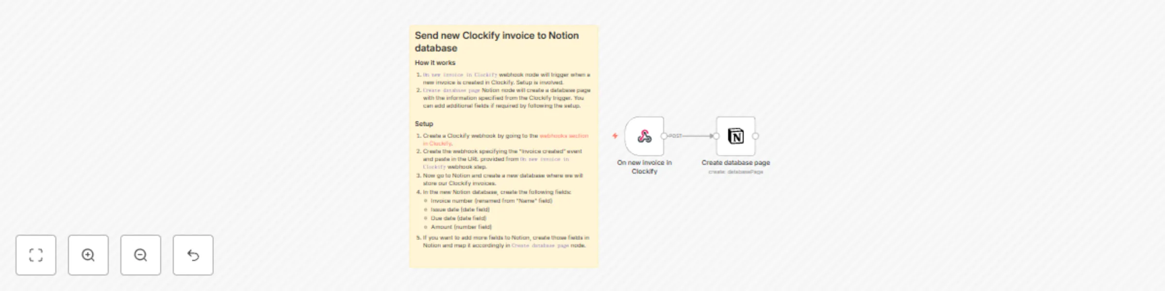 Send new Clockify invoice to Notion database preview