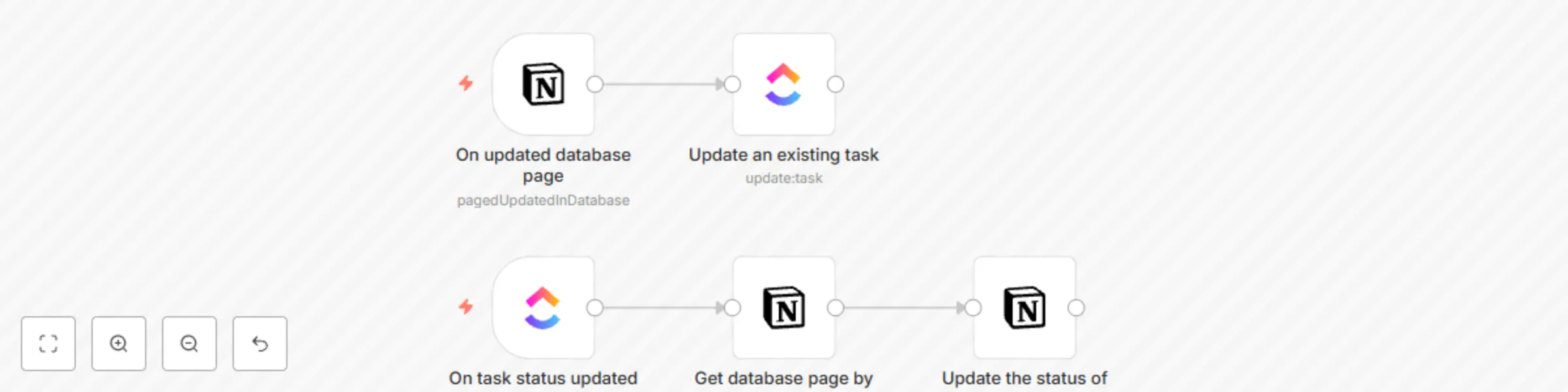 Workflow preview: Sync Notion database pages as ClickUp tasks