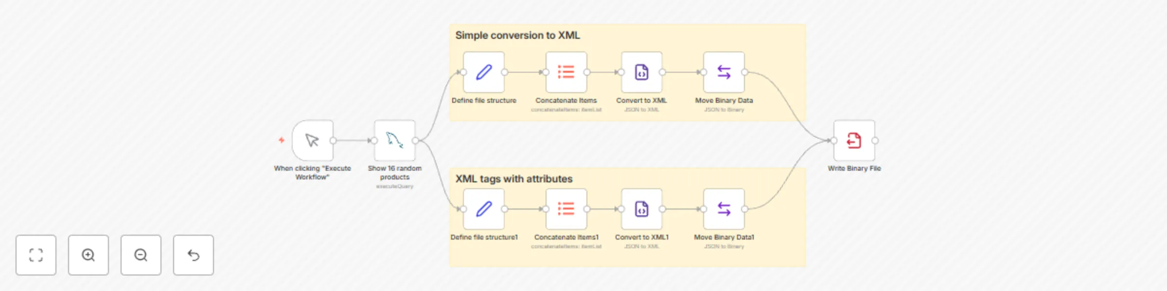 Create 2 XML files: with and without XML attributes preview