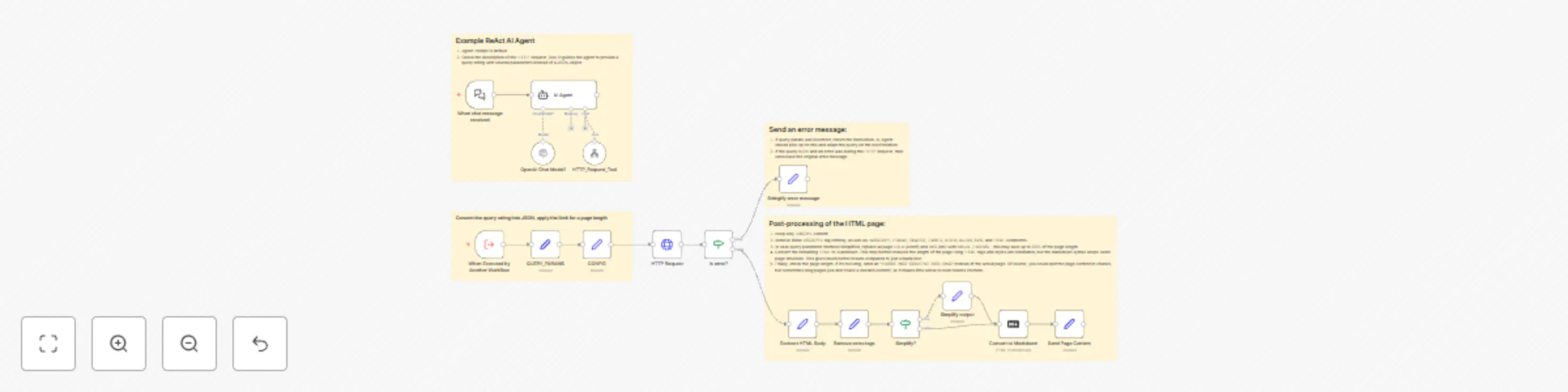 Workflow preview: AI agent that can scrape webpages