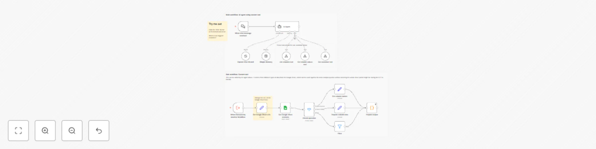 Workflow preview: Chat with a Google Sheet using AI
