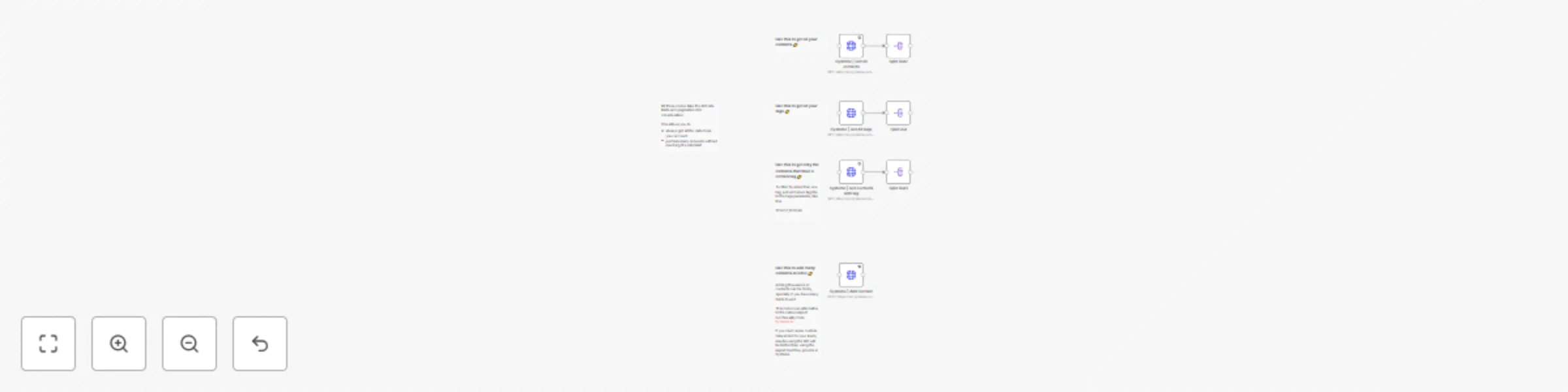 Workflow preview: Preconfigured nodes for Systeme.io API requests
