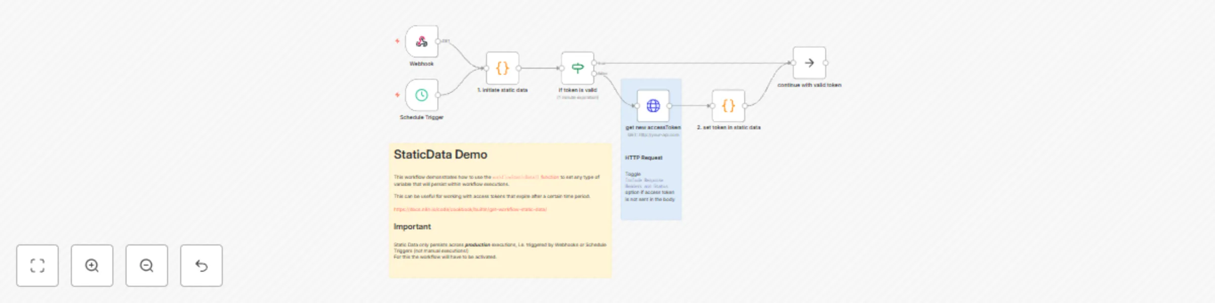 Workflow preview: Demo workflow - how to use workflowStaticData()
