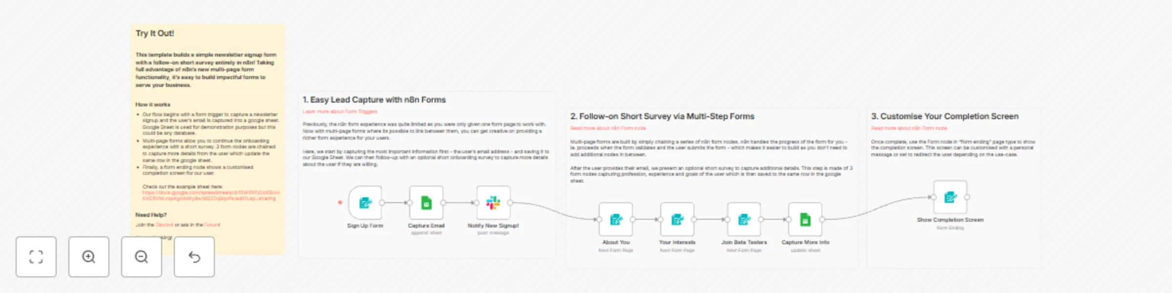 Simple lead capture and follow-on with n8n multi-forms preview