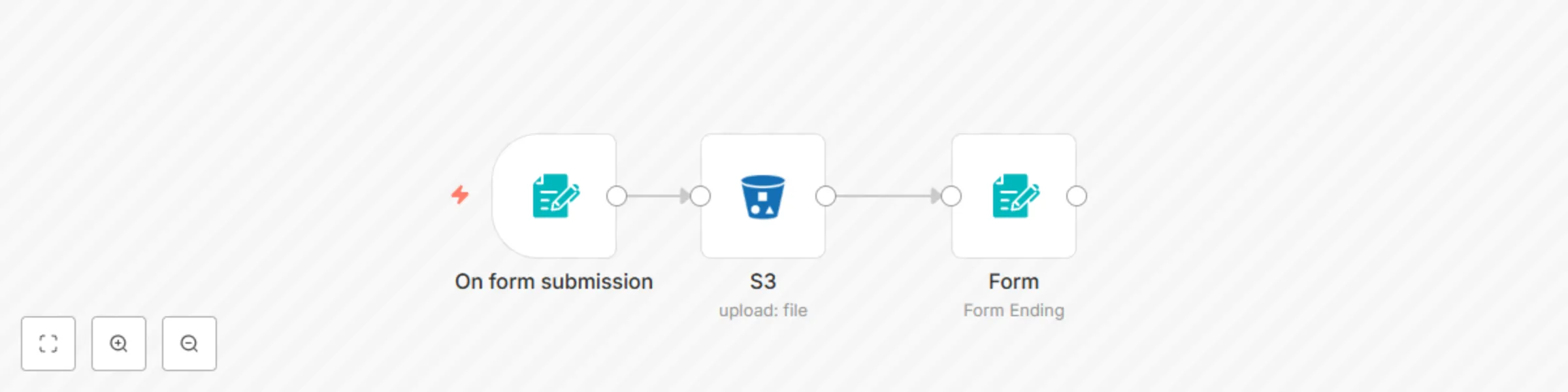 Workflow preview: Upload files via n8n form and save them to Digital Ocean Spaces
