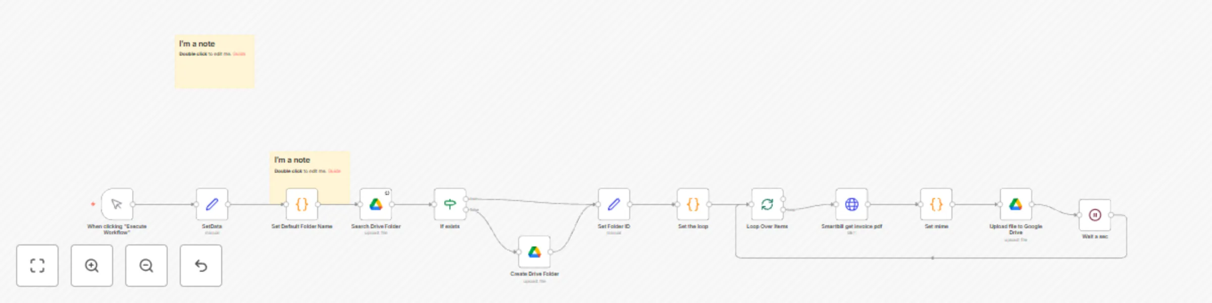 Workflow preview: Export PDF invoices from SmartBill to Google Drive