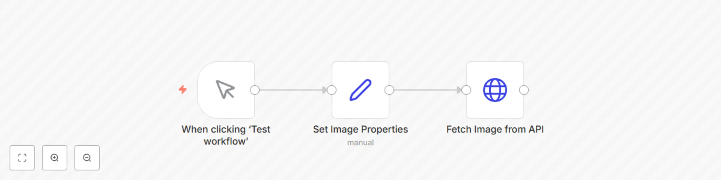 Workflow preview: Generate text images from the Free DummyJSON API using the HTTP request node