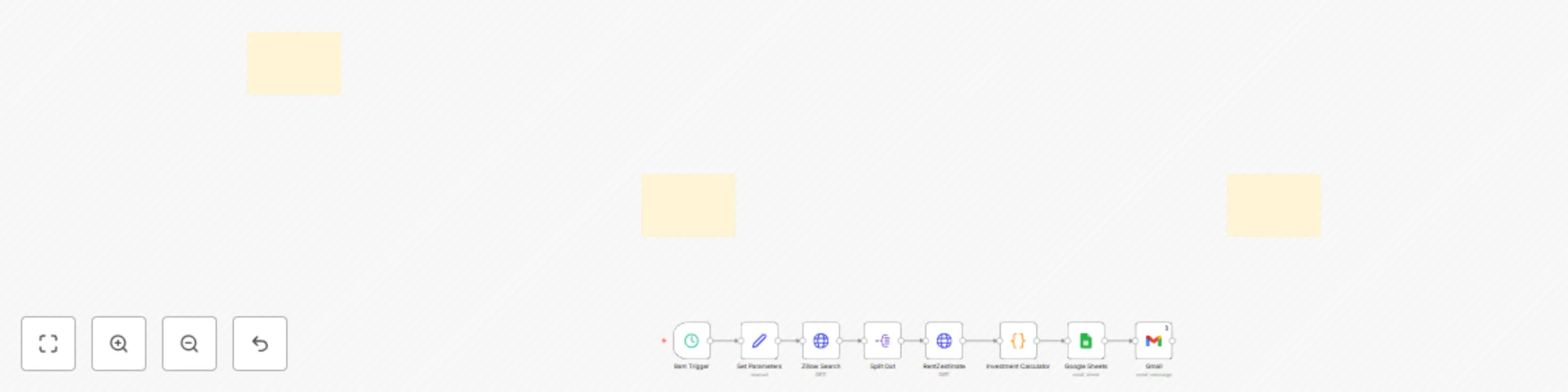 Workflow preview: Real estate daily deals automation with Zillow API, Google Sheets and Gmail