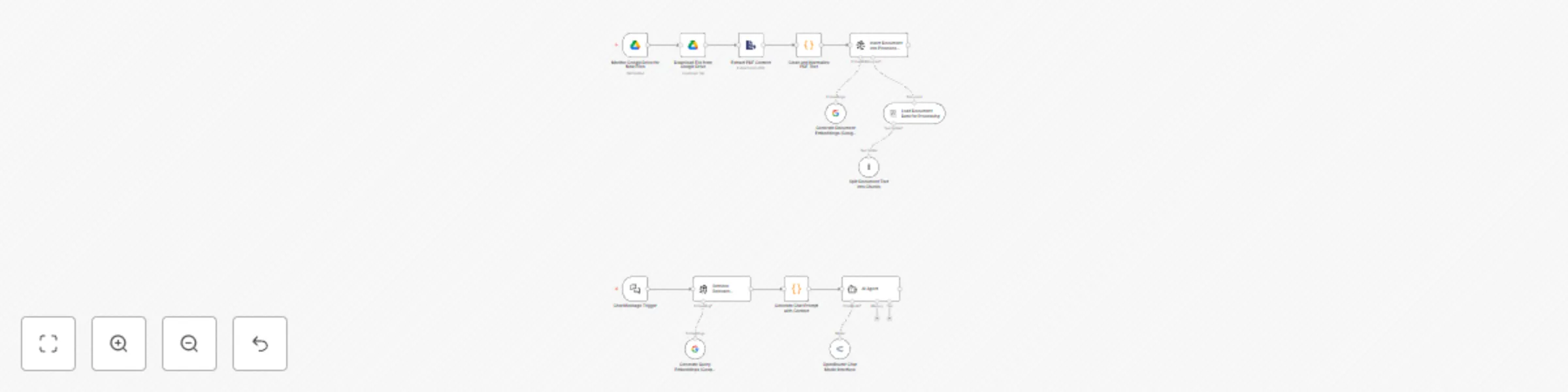 Workflow preview: IT support chatbot with Google Drive, Pinecone & Gemini | AI doc processing