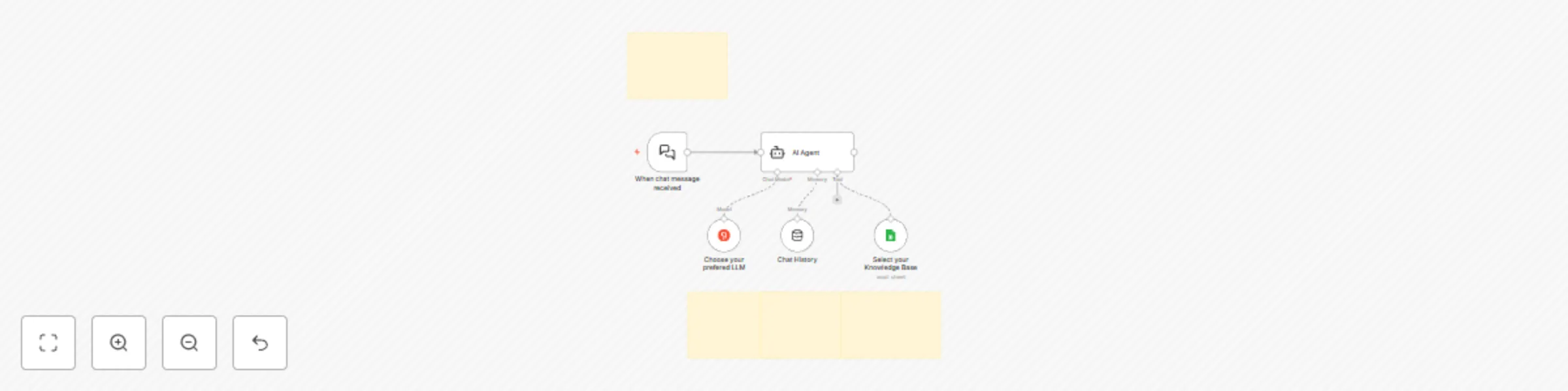 Workflow preview: Build a website customer support chatbot with Groq AI and Google Sheets knowledge base