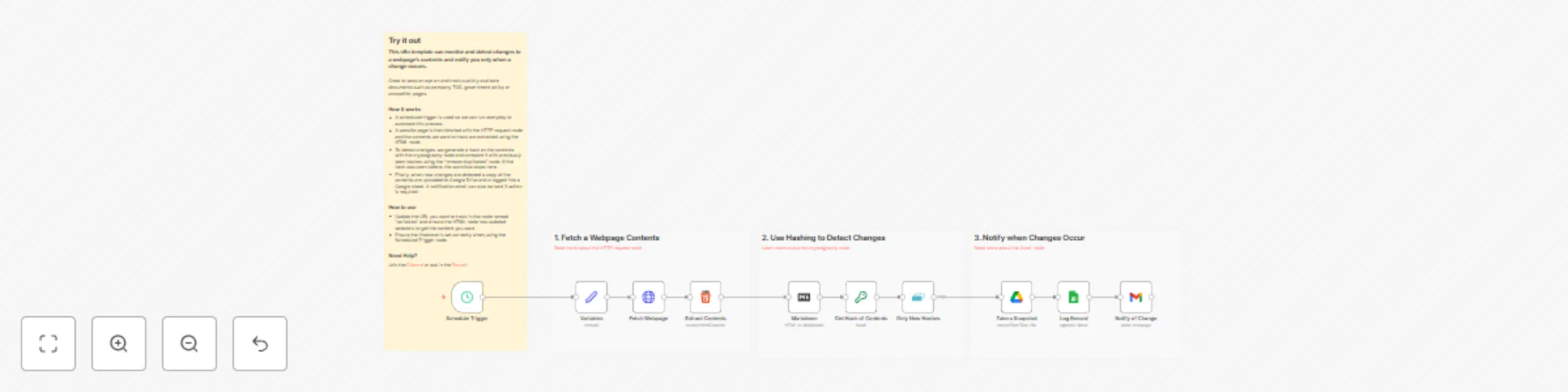 Webpage change detection & alerts with Google Suite and hash tracking preview