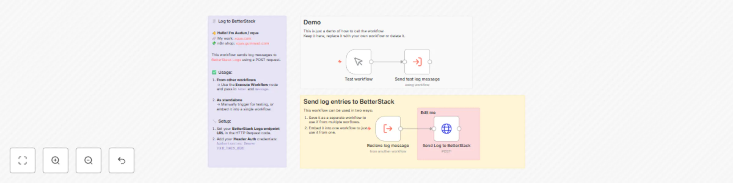 Workflow preview: Send structured logs to BetterStack from any workflow using HTTP request