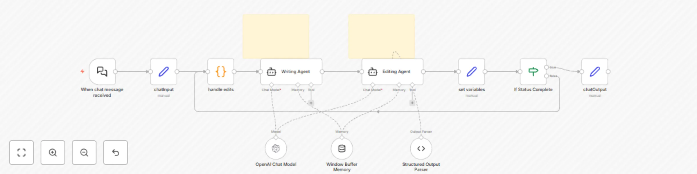 Workflow preview: Generate written content with GPT Recursive Writing & Editing agents