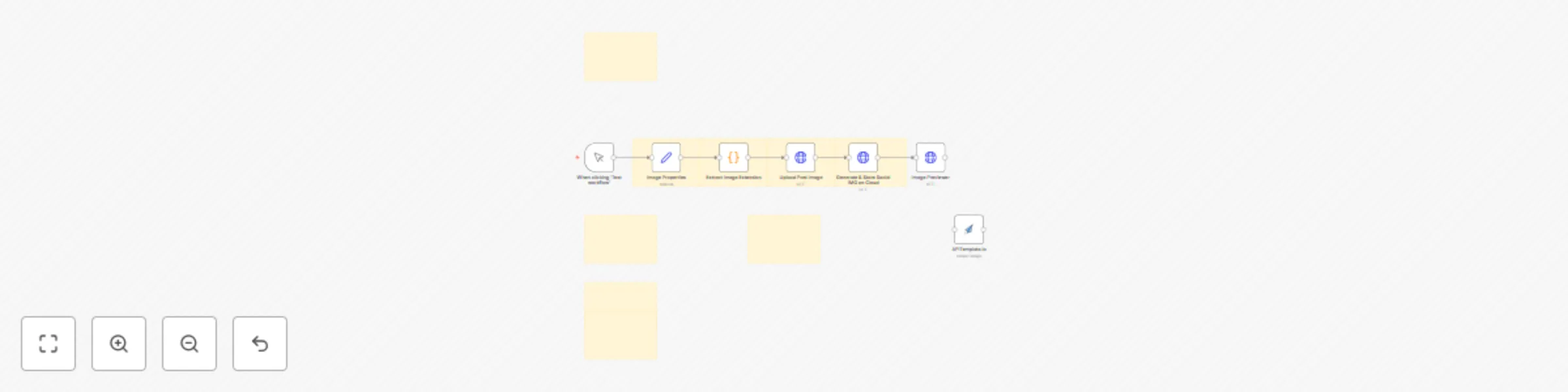 Workflow preview: Generate dynamic images with text & templates using ImageKit.
