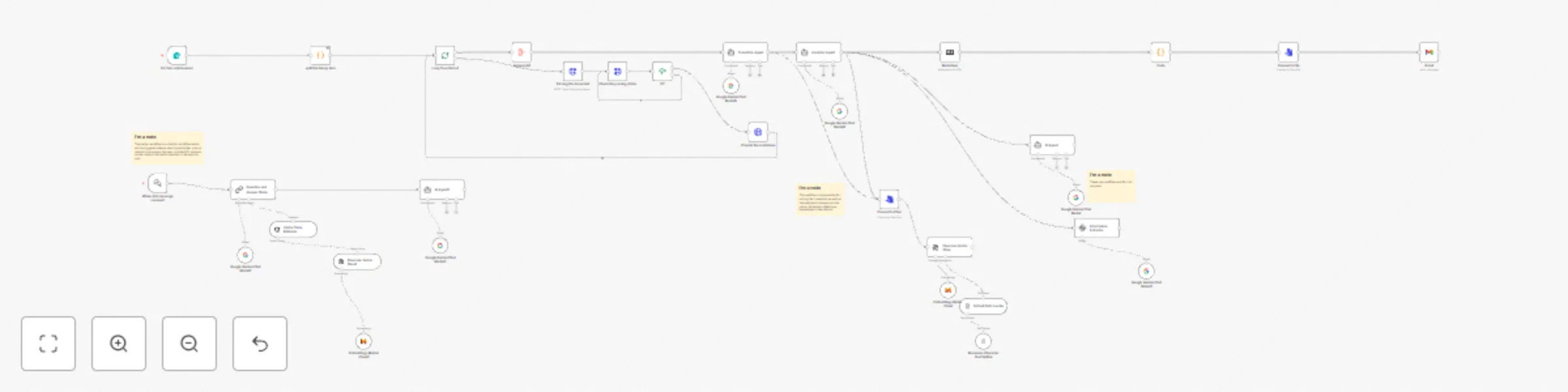 Workflow preview: Document analysis & chatbot creation with Llama Parser, Gemini LLM & Pinecone DB