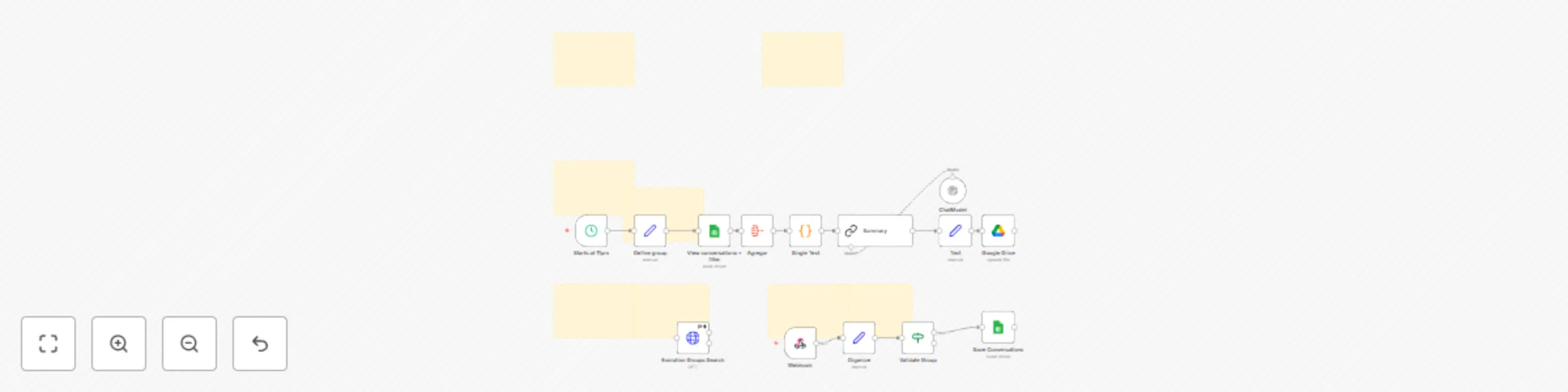 Workflow preview: 💬 Daily WhatsApp group summarizer – GPT-4o, Google Sheets & Evolution API