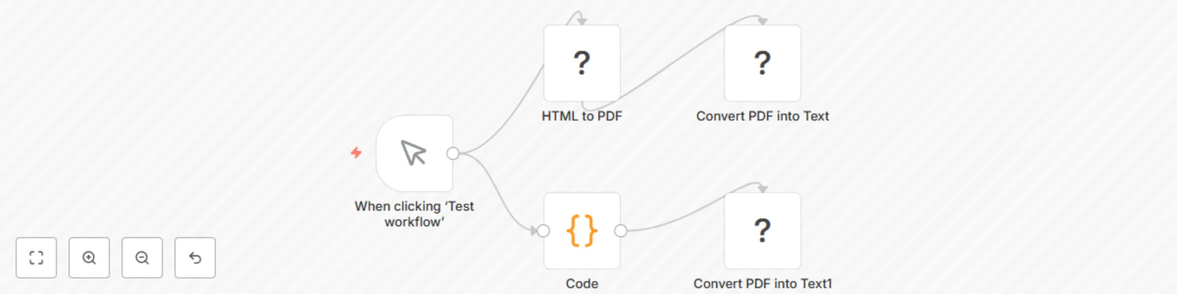 Workflow preview: Convert HTML to PDF & extract text from PDFs with CustomJS API