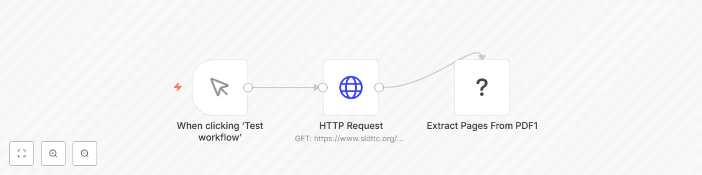Workflow preview: Extract specific pages from PDFs with CustomJS API
