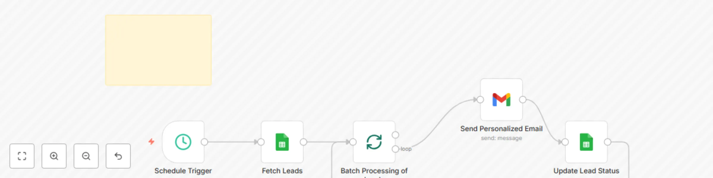Workflow preview: Cold email outreach with Gmail and Google Sheets status tracking
