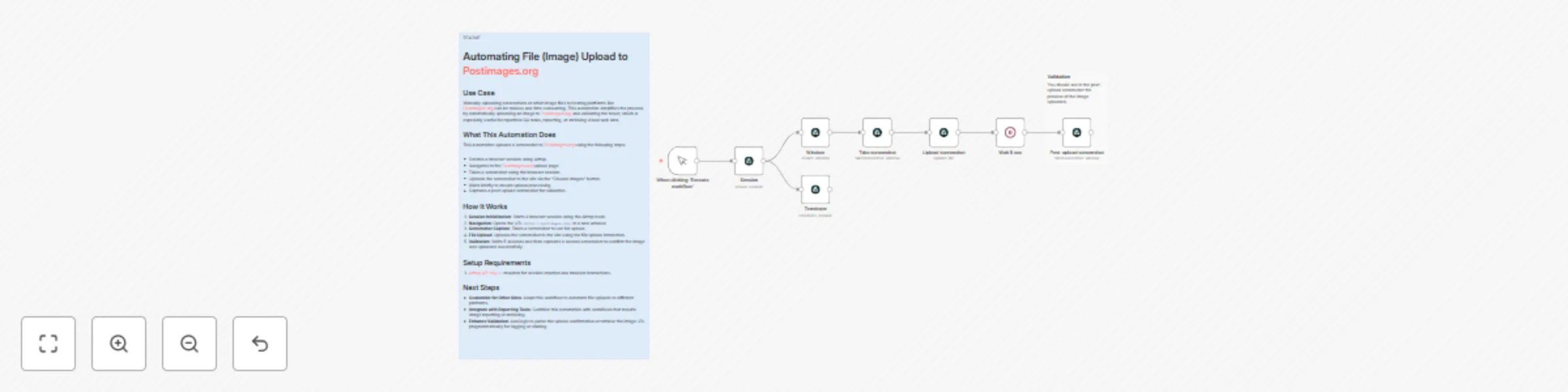 Workflow preview: Automate screenshot upload to Postimages.org with Airtop browser automation