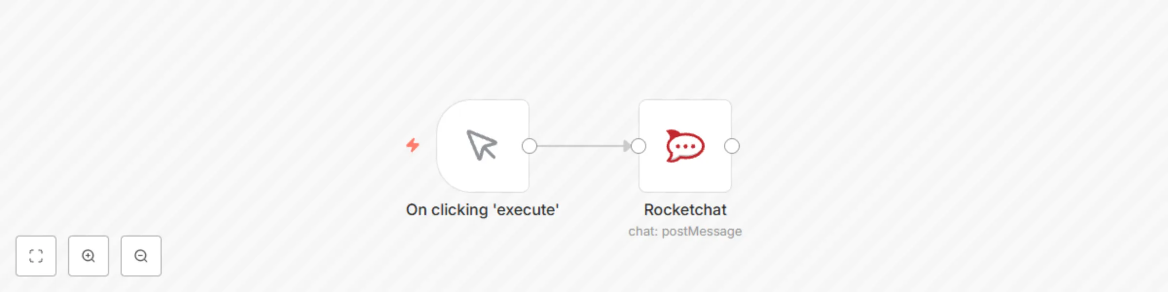 Workflow preview: Post a message to a channel in RocketChat