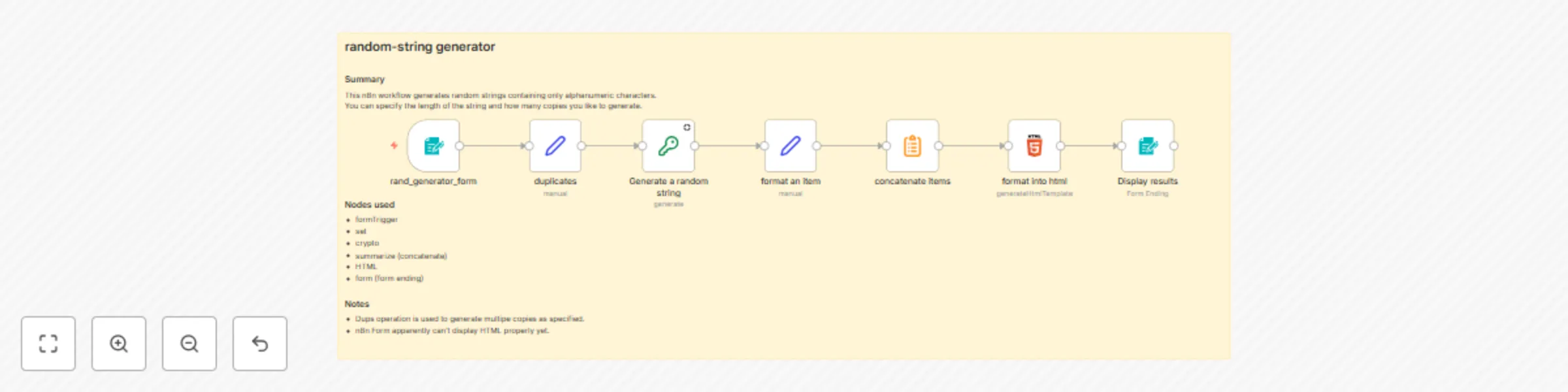 Workflow preview: Generate customizable random strings with interactive forms