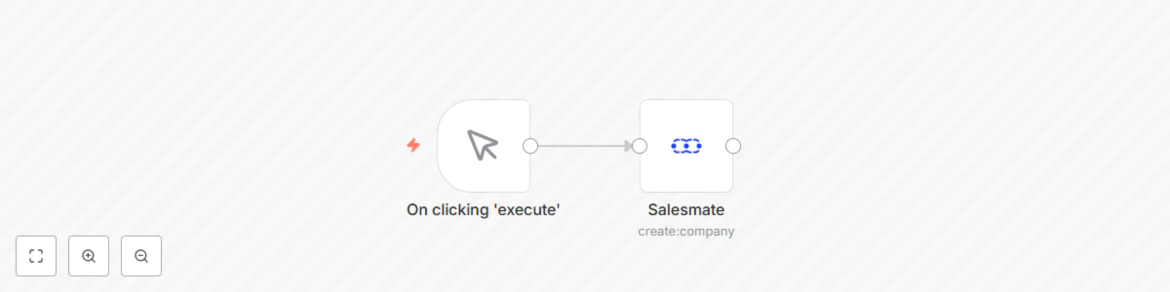 Workflow preview: Create a company in Salesmate