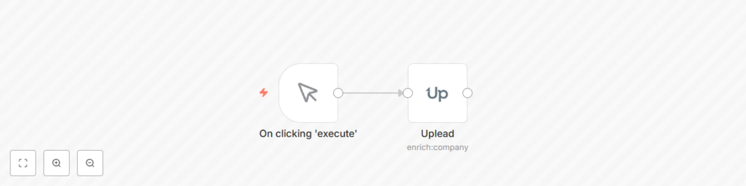 Workflow preview: Get information about a company with UpLead