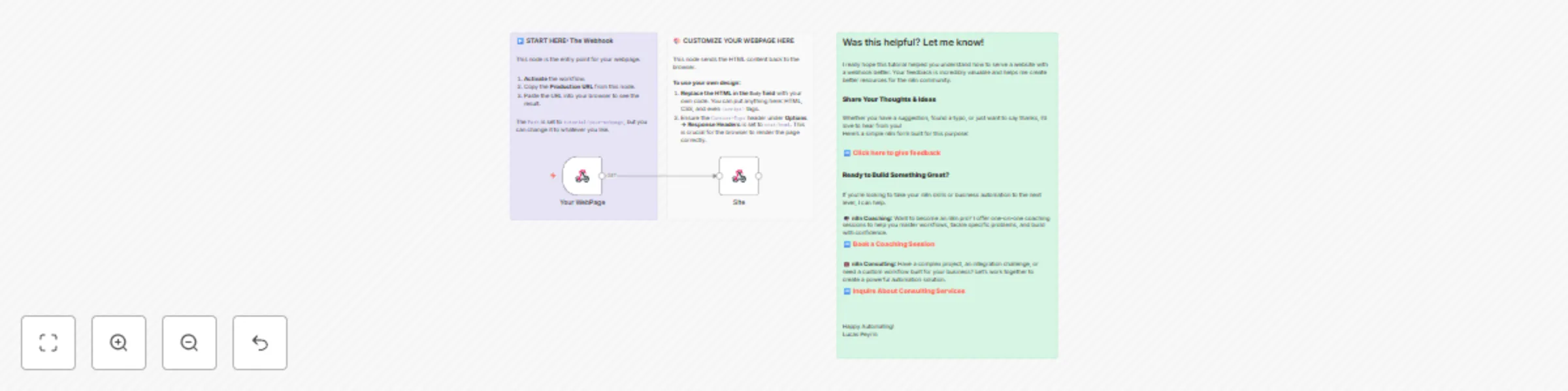 Workflow preview: 🗲 Serve custom websites (HTML webpages) with webhooks