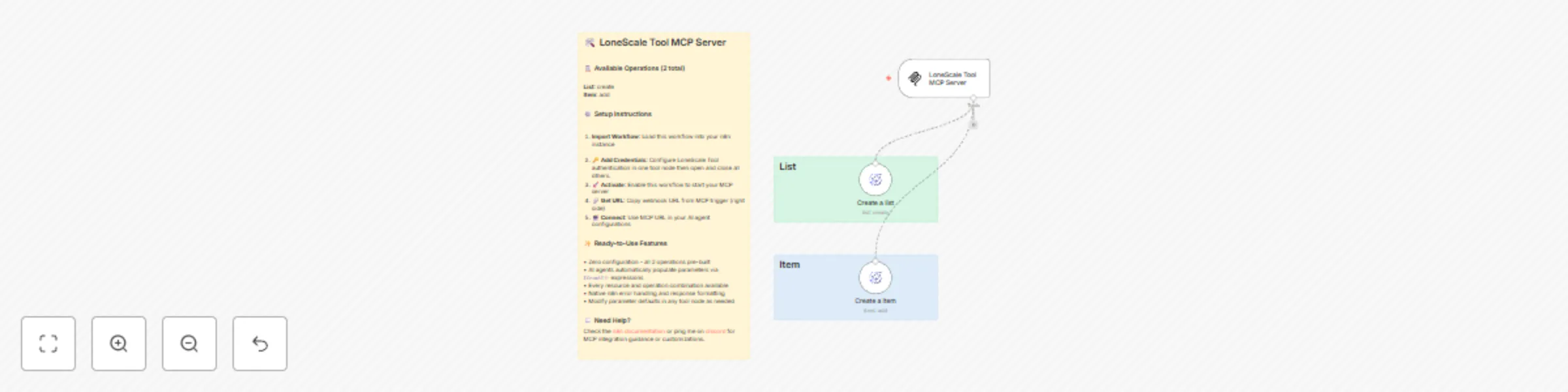 Workflow preview: Give AI agents power to create lists, items with LoneScale tool MCP Server
