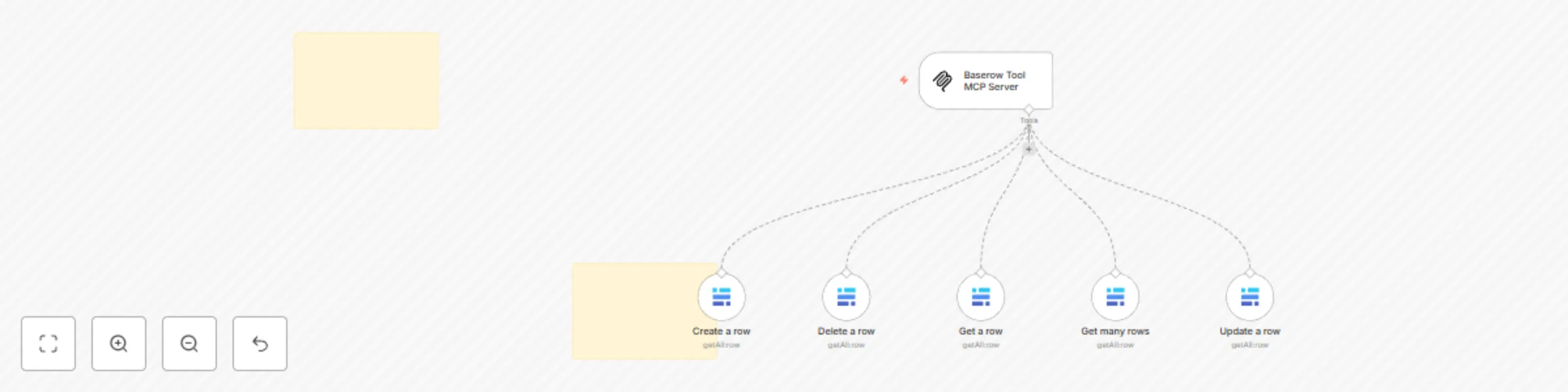 Workflow preview: 🛠️ Baserow tool MCP server 💪 5 operations
