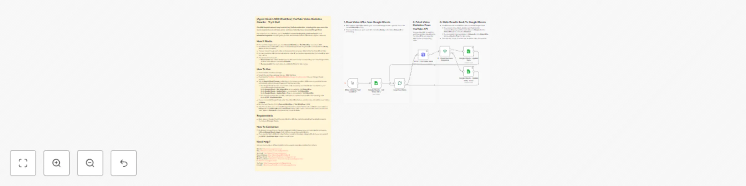 Workflow preview: Extract YouTube video statistics and save to Google Sheets