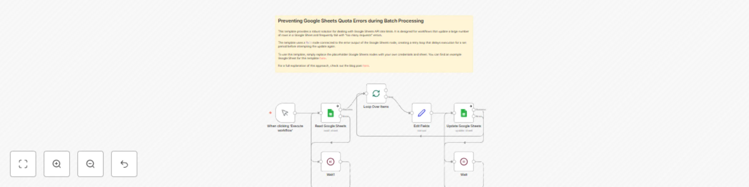 Workflow preview: Preventing Google Sheets quota errors during batch processing