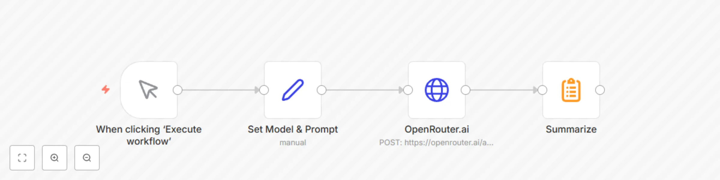 Workflow preview: Chat with AI models via OpenRouter using Mistral