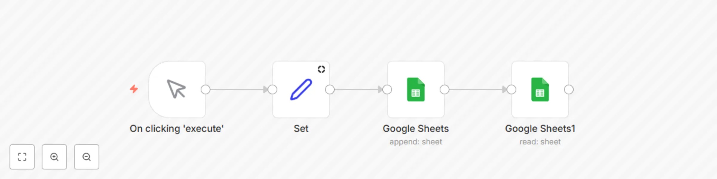 Workflow preview: Insert and read data from Google Sheets